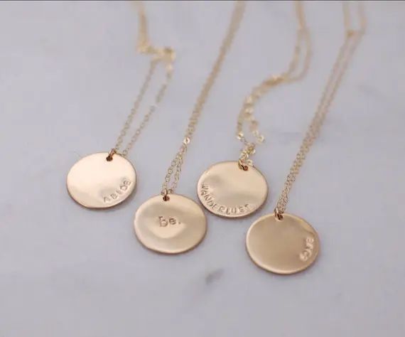 Customized Large 14 Karat Gold Filled Circle Necklace | Etsy (US)