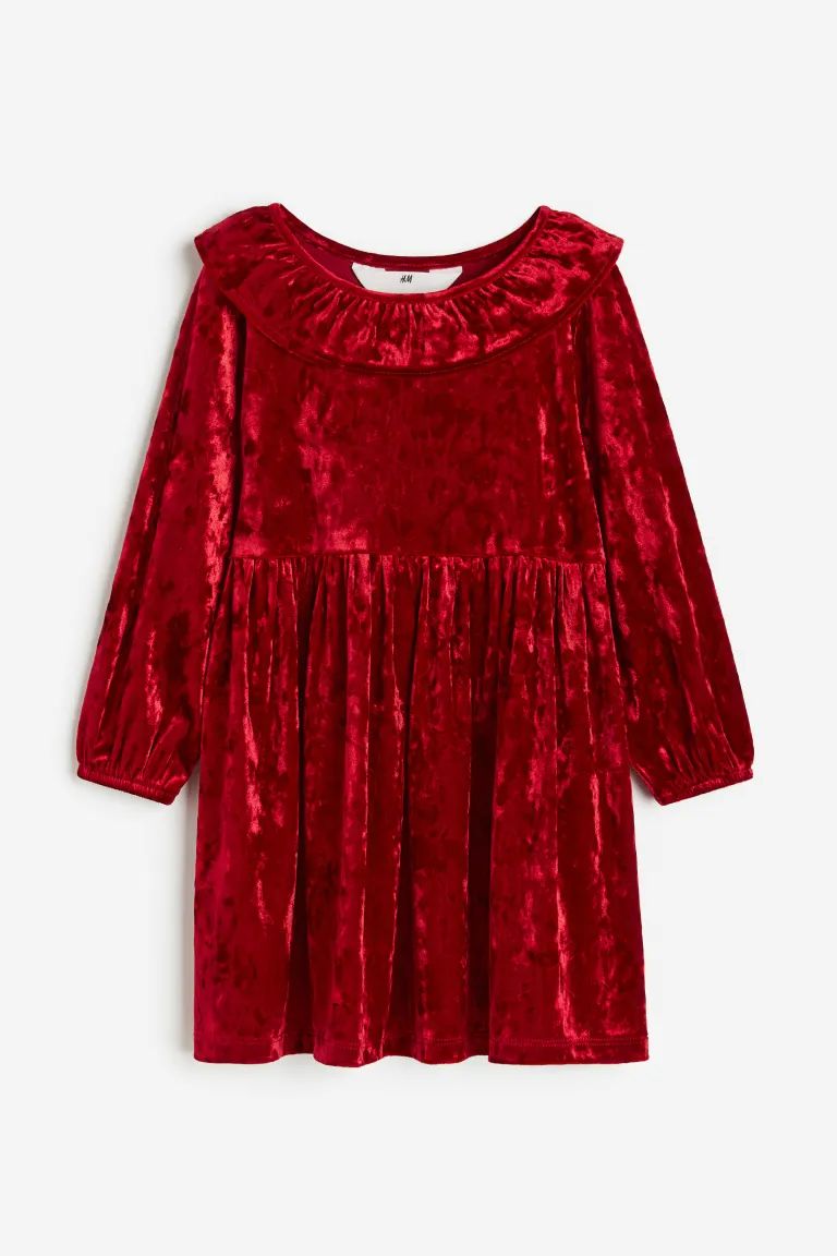 Velour Dress with Collar | H&M (US + CA)