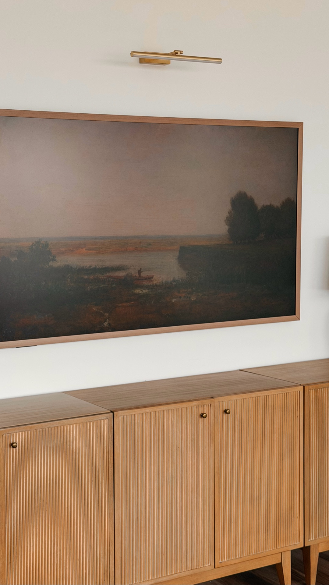 When I say this takes 5 minutes, I really mean that! Haha these tv cords have bugged me for SO long, and to know it’s such a simple fix! 

Also LOVE our Hisense TV, and pretty wall sconce with it. Everything linked below! 