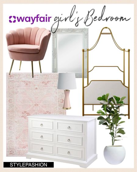 Wayfair girl’s bedroom finds. I’m thinking about a bedroom refresh and these are all such great finds. Pink decor finds for girl’s room. Girls bedroom, white dresser, canopy bed, pink chair, side chairs, white mirror, primrose mirror, pink lamp. #LTKwayday wayday sale, wayfair sale , faux plants 

#LTKsalealert #LTKhome #LTKSeasonal