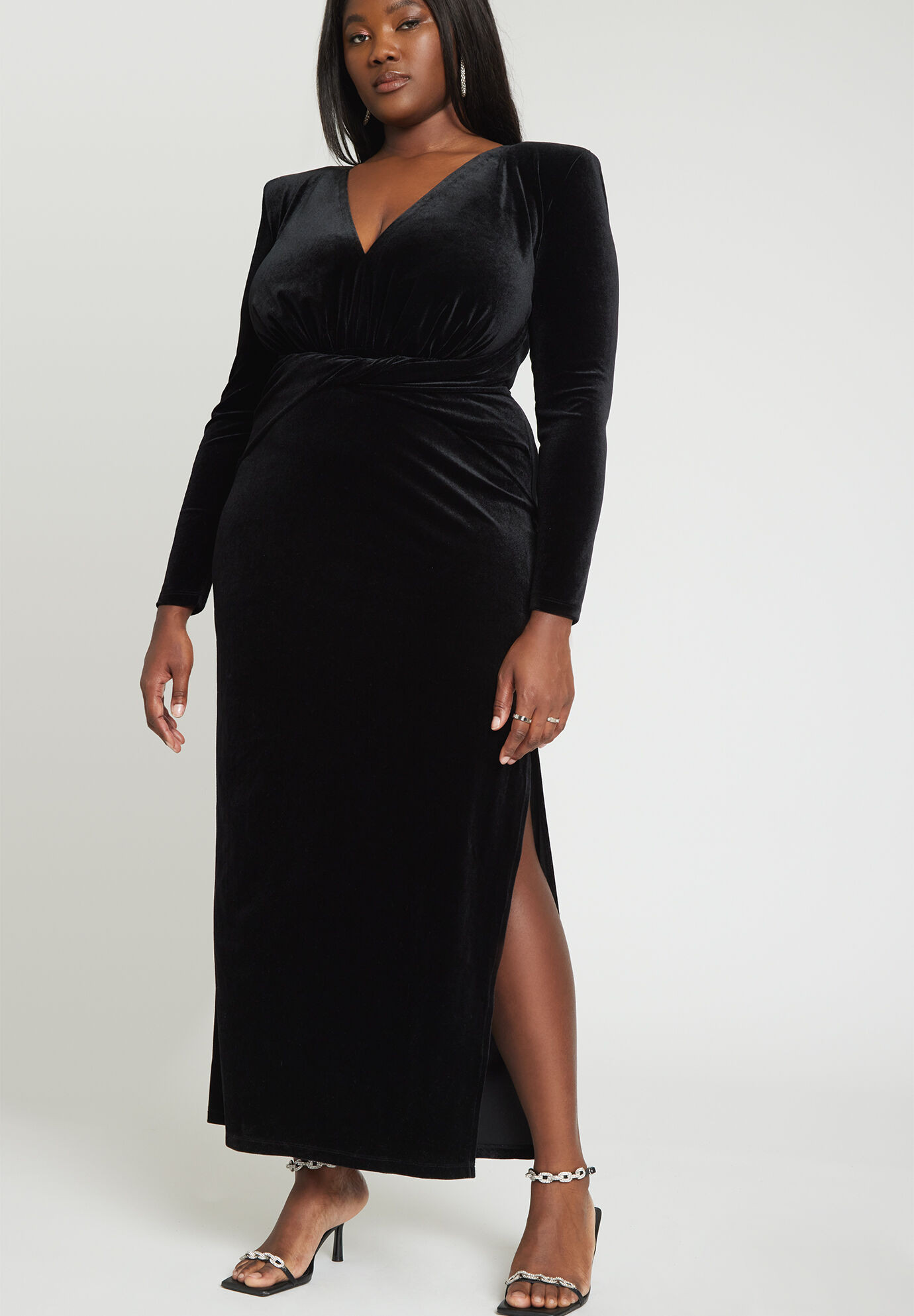 Velvet Tie Waist Gown | Eloquii
