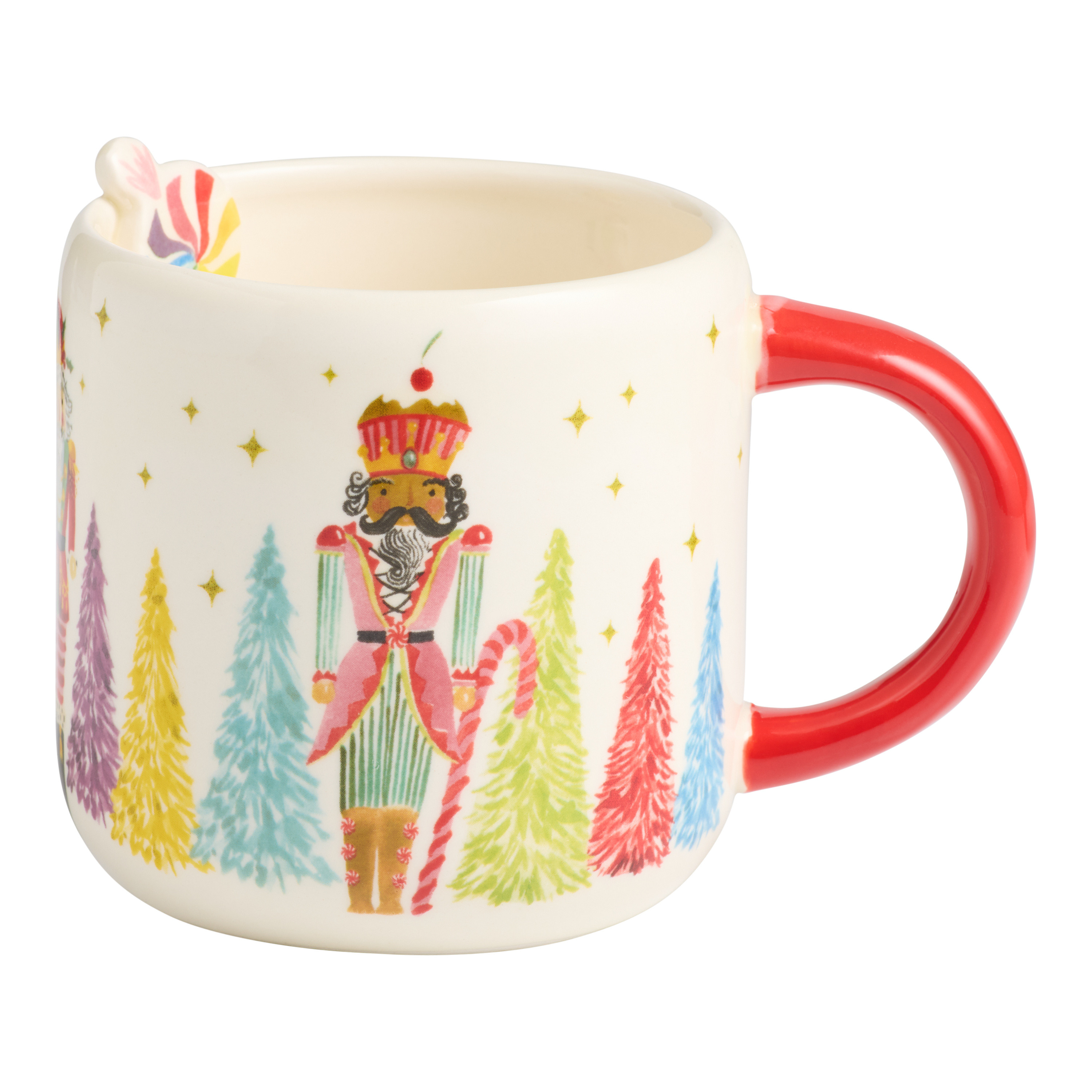 Multicolor Jingle Mingle Nutcracker Hand Painted Ceramic Mug | World Market