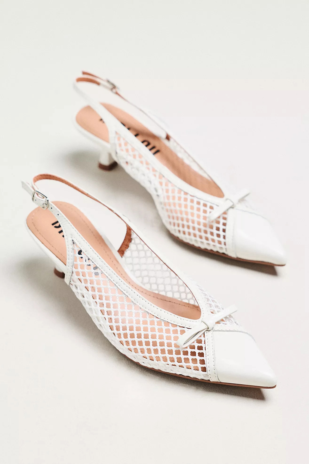 Bibi Lou Mesh Slingback Bow Kitten Heels | Anthropologie (US)