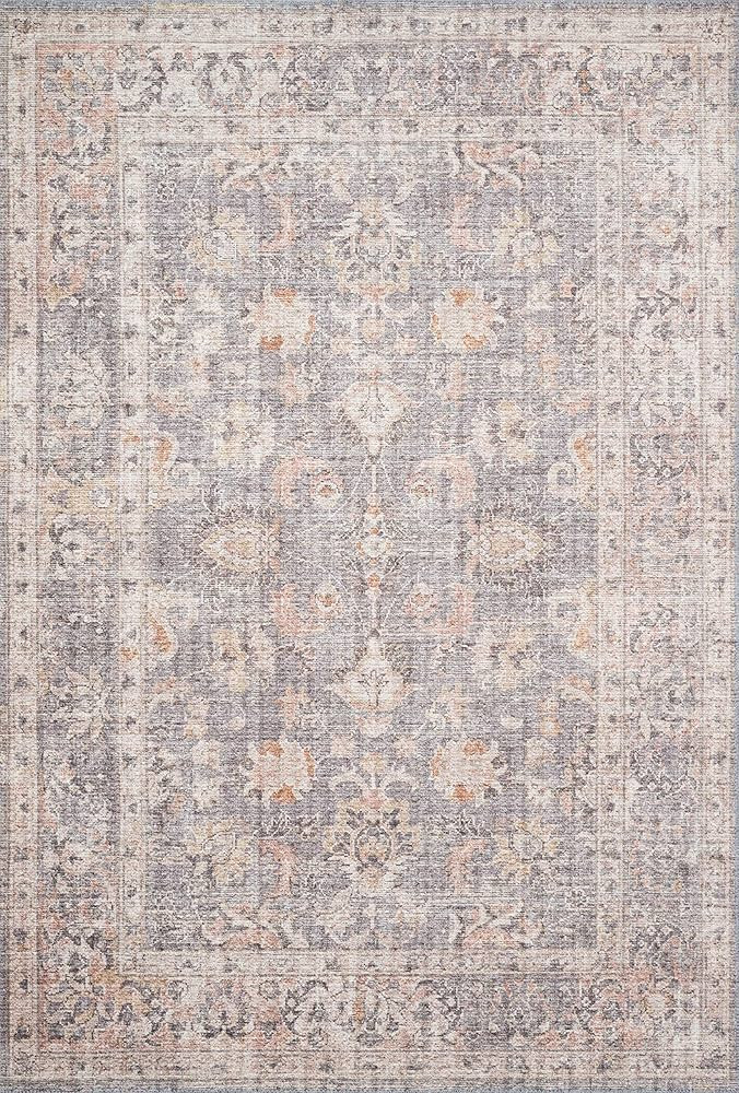 Loloi II Skye Collection SKY-01 GREY / APRICOT, Traditional 7'-6" x 9'-6" Area Rug | Amazon (US)