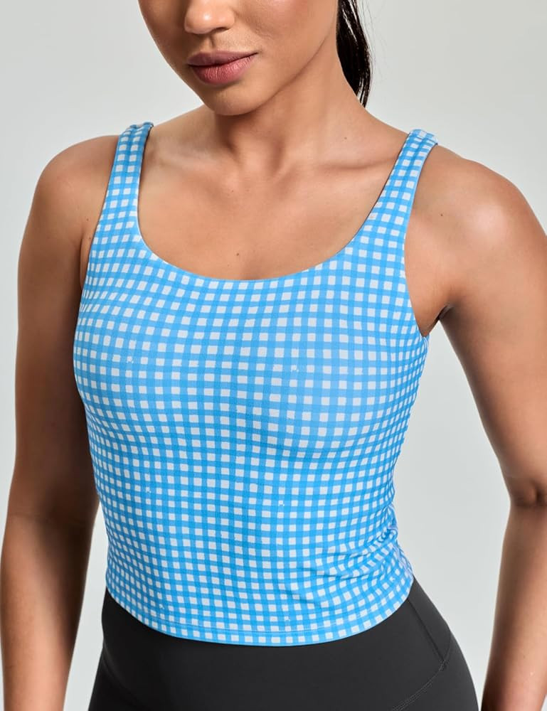 HeyNuts Zeal Bra Womens Scoop Neck Longline Sports Bras, U Back Workout Yoga Crop Tank Tops Padde... | Amazon (US)