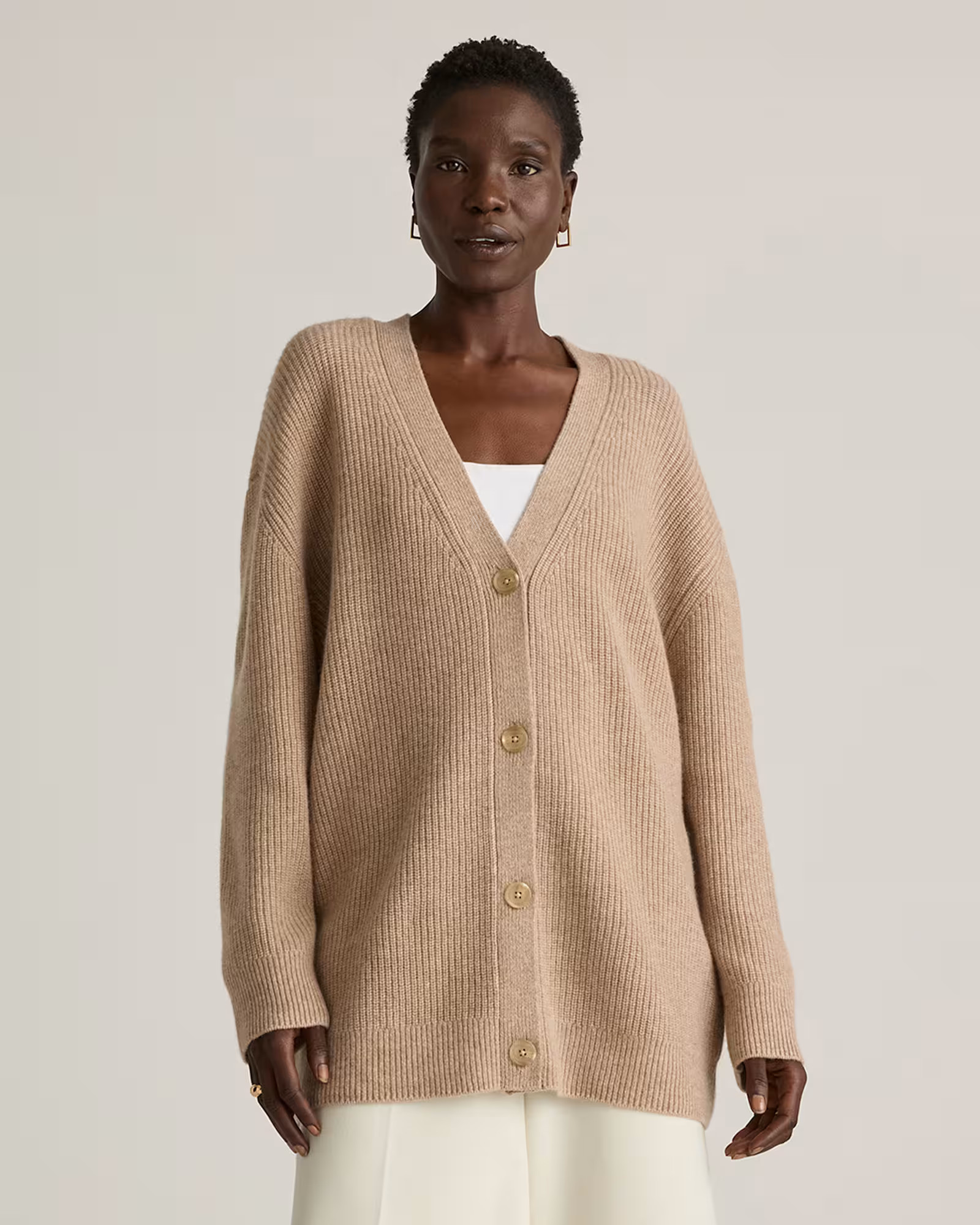 Mongolian Cashmere Oversized Boyfriend Cardigan Sweater | Quince