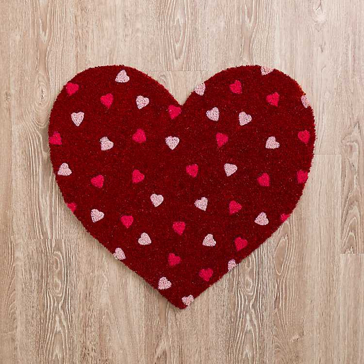 New! Red Heart Shaped Coir Doormat | Kirkland's Home