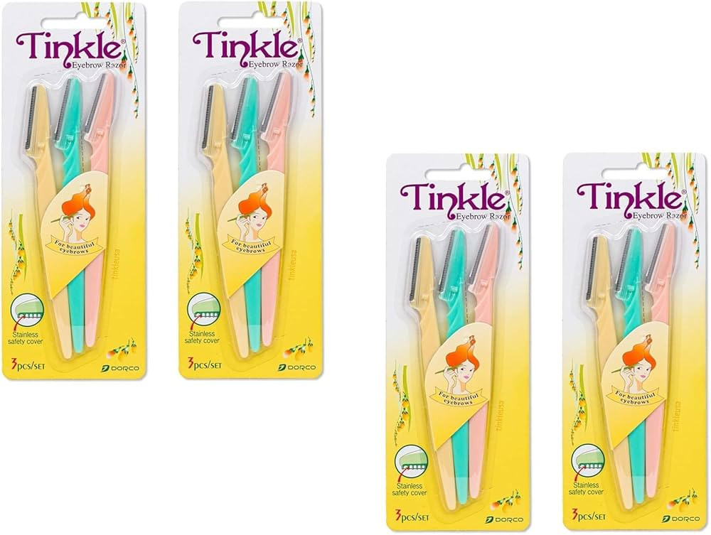 Dorco Tinkle Eyebrow Razors for Women, 12 Razors [3ct per pack (4pk)], Eyebrow Trimmer Dermaplani... | Amazon (US)