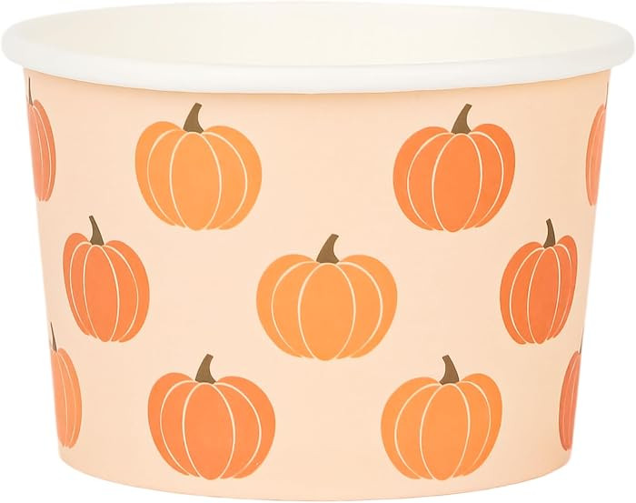 AimFun 50 Pcs Fall Treat Snack Cups Pumpkins Ice Cream Cups 9oz | Amazon (US)