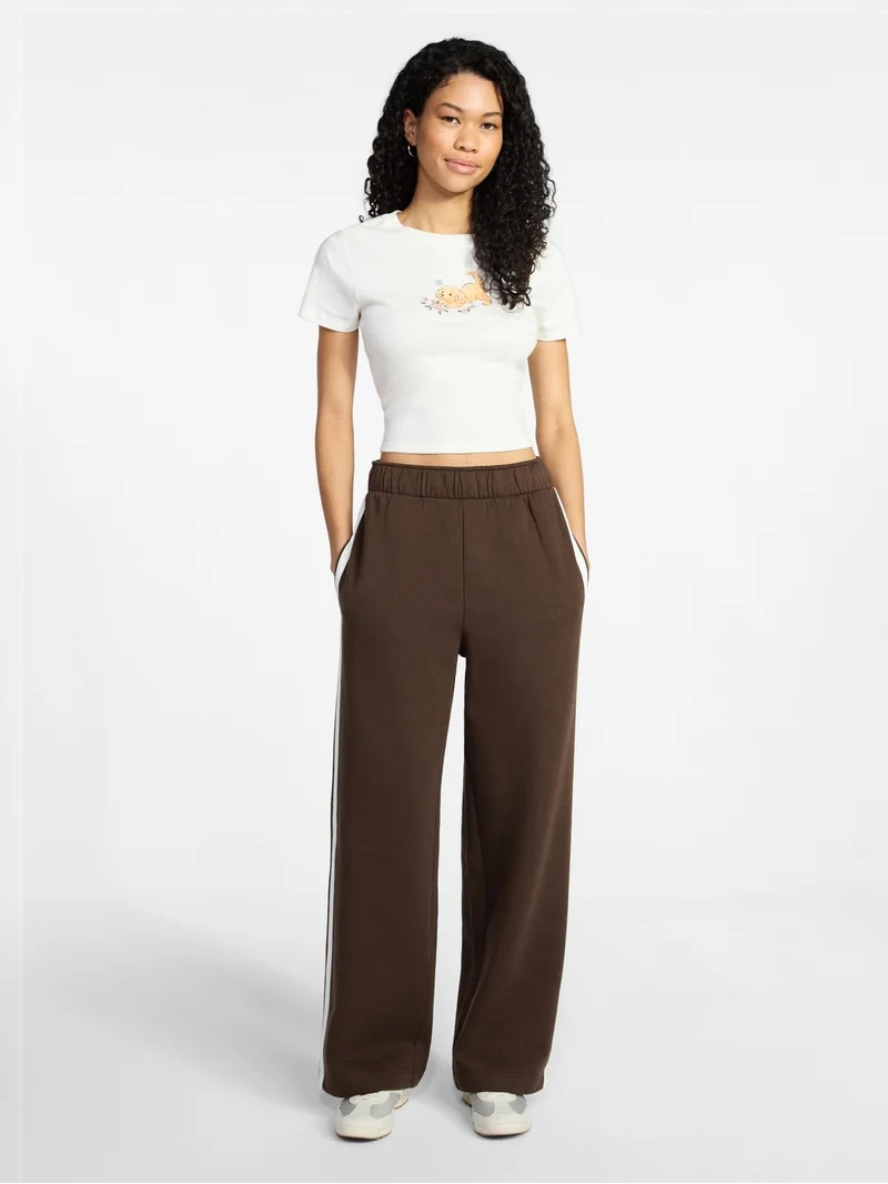 No Boundaries Striped Fleece Pants, 30.5'' Inseam, Women's XXS-XXL | Walmart (US)