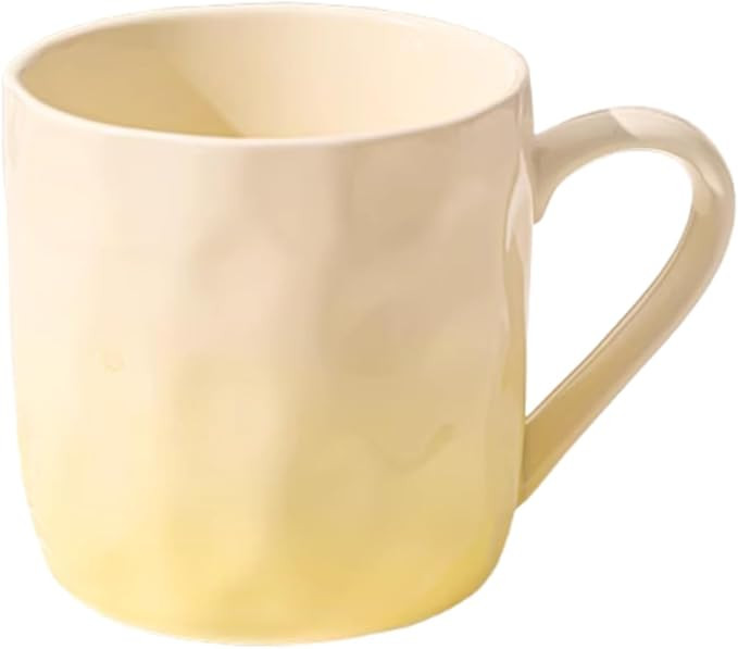 Gradient Ceramic Coffee Mug, Hammer Pattern Design, Handcrafted Water Cup for Hot Beverages (yell... | Amazon (US)