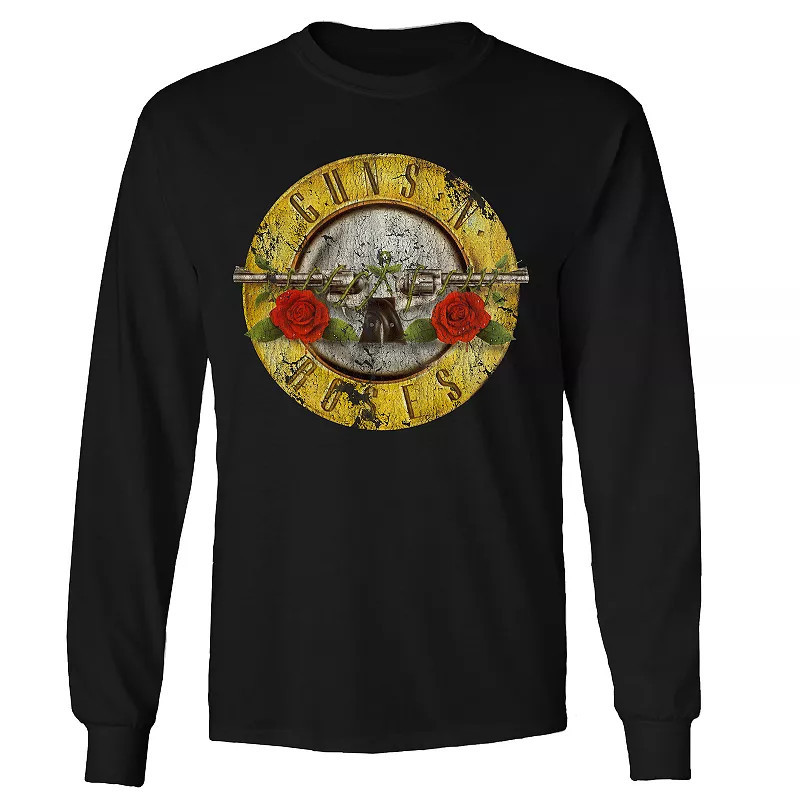 Men's Guns n' Roses Bullet Distress Long Sleeve Tee, Adult Unisex, Size: XXL, Black | Kohl's