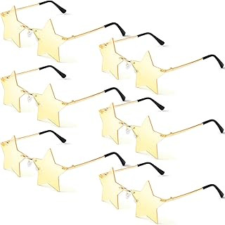 Star Rimless Sunglasses Women/Men Unique Pentagram Party glasses Prom Streetwear | Amazon (US)