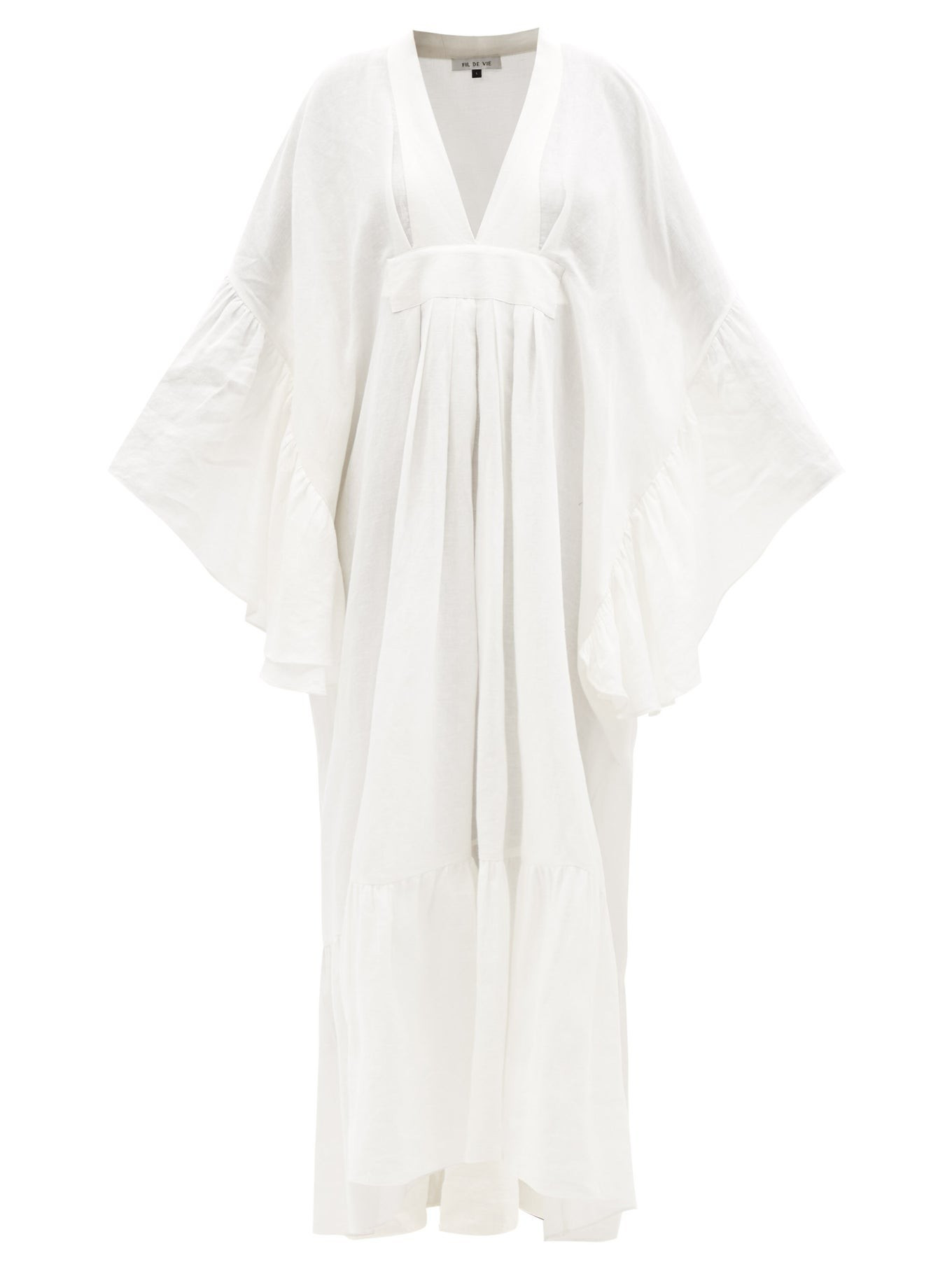 Luna plunge linen kaftan dress | FIL DE VIE | Matches (US)