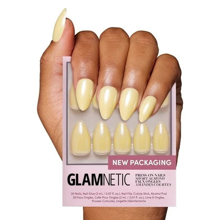Glamnetic Press On Nails - Yellow Pop | Short Almond Pastel Yellow "Salon Quality" , 30 count | Walmart (US)