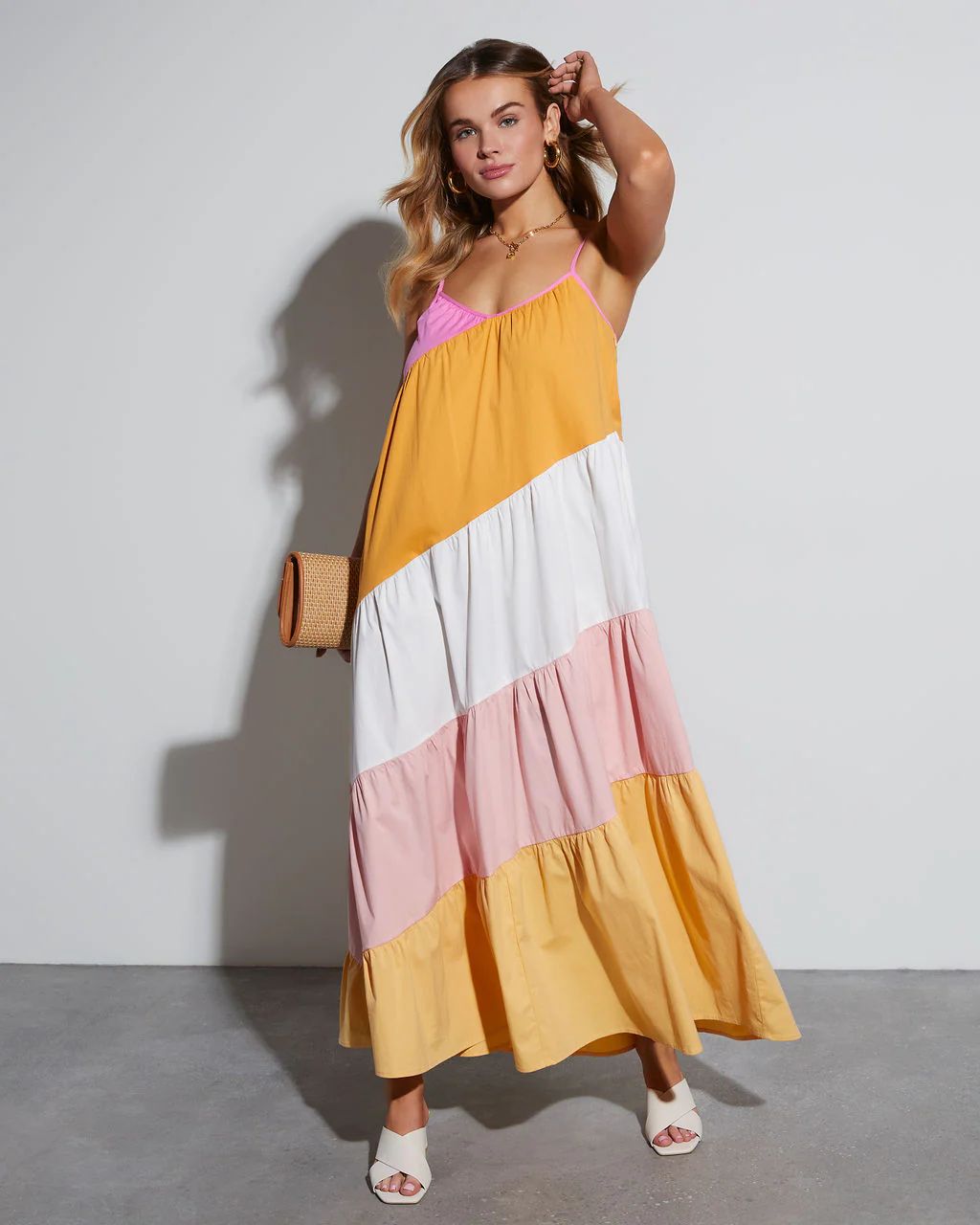 Patricia Colorblock Cotton Maxi Dress | VICI Collection