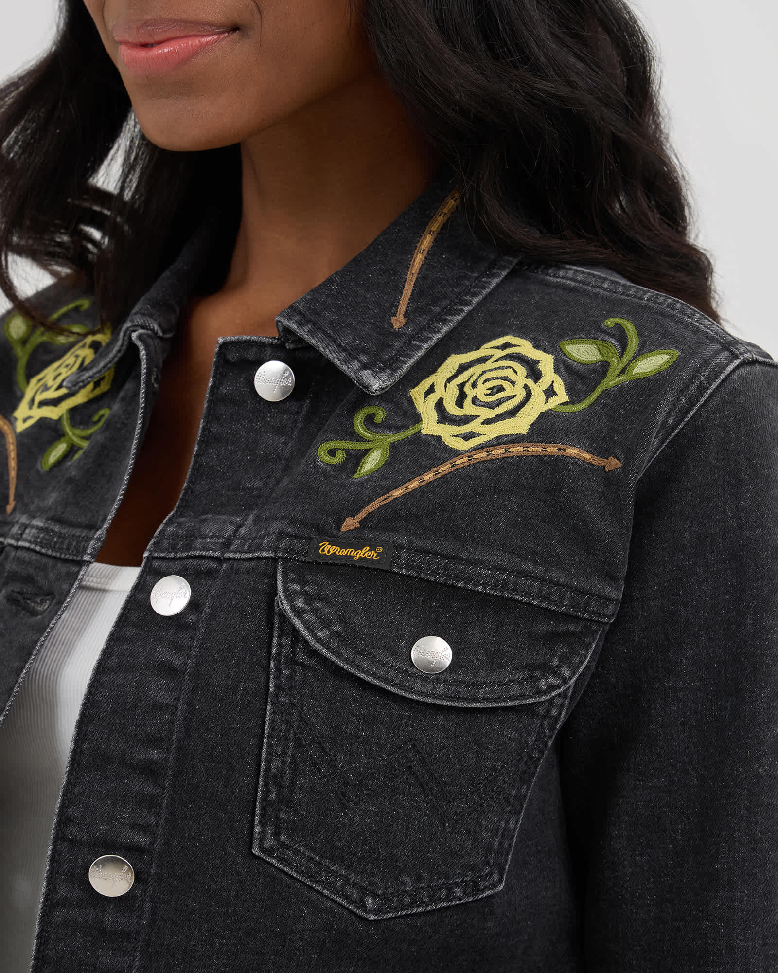 Wrangler� x Yellow Rose by Kendra Scott Trucker Jacket | Denim | Kendra Scott