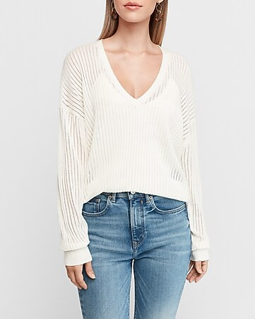 V-neck Wedge Pullover Sweater | Express