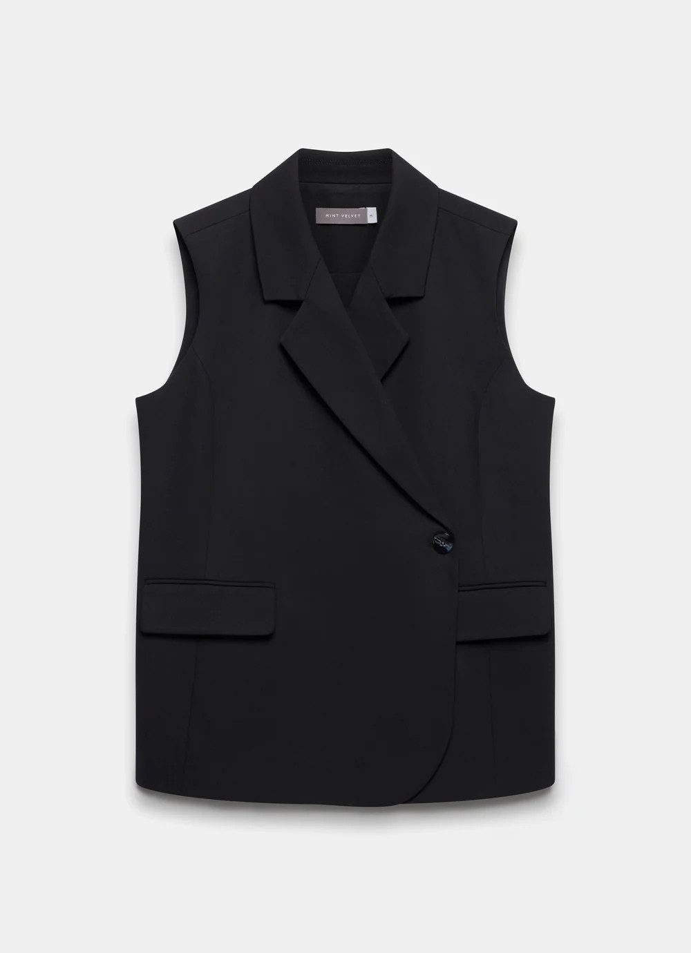 Black Longline Waistcoat | Mint Velvet