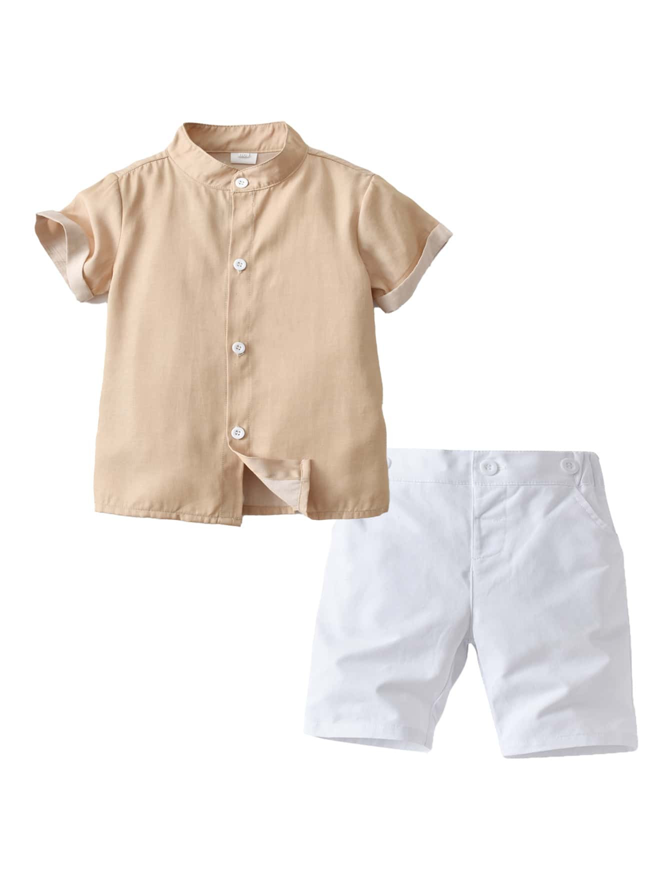 Toddler Boys Button Front Shirt & Shorts | SHEIN
