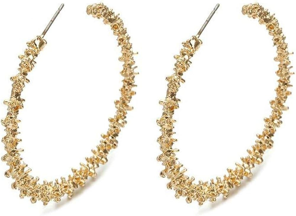 Gold Nugget Hoop Earrings | Amazon (US)