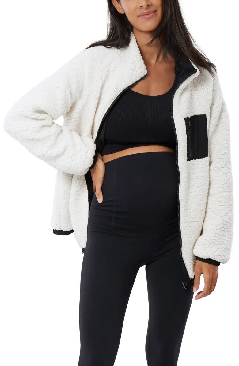 Reversible Faux Shearling Maternity Jacket | Nordstrom