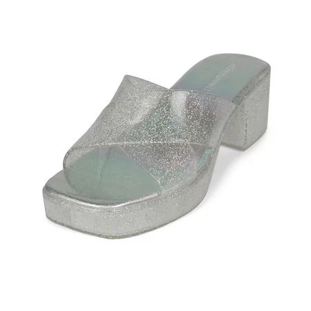 JEFFREY CAMPBELL BUBBLEGUM Sandals Silver Iridescent Glitter | Walmart (US)