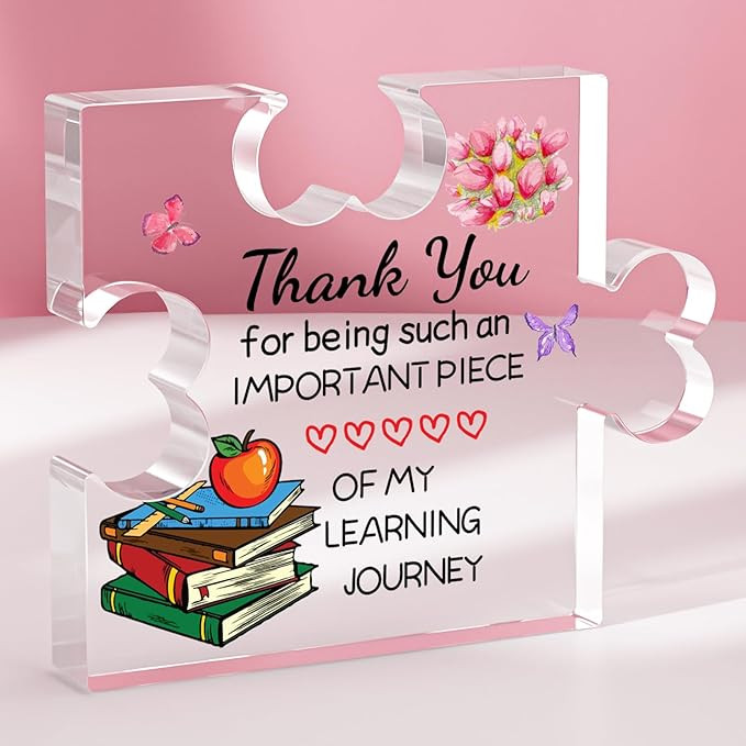 Funnli Teacher Gifts, Teacher Appreciation Gifts Acrylic Plaque, Appreciation Valentines Day Chri... | Amazon (US)