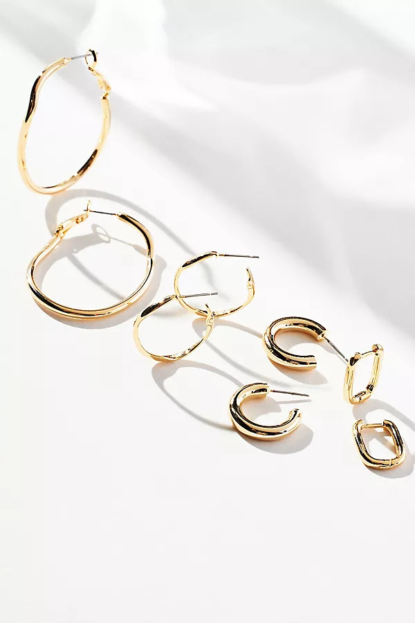 Set of Four Hoop Earrings By Anthropologie in Gold | Anthropologie (US)