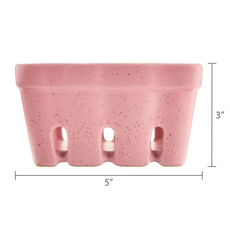 Ceramic Berry Basket, Pink, 5" x 3", Easter by Way To Celebrate | Walmart (US)