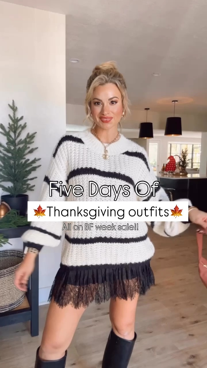 Five days of Thanksgiving outfits, all on major sale  for BF sale week!!

I am wearing a size small in tops and sweaters
Size small in lace slip skirt
Size 6 i  beige corduroy pants
Size medium in green dress ( this has great stretch)

Thanksgiving outfits 
Fall outfits 
Casual fall dress
Fall boots
Fall style
Viral lace slip skirt outfit 
Fall sweaters 
Amazon outfits 
Casual fall outfits 

#LTKSeasonal #LTKFindsUnder50 #LTKStyleTip