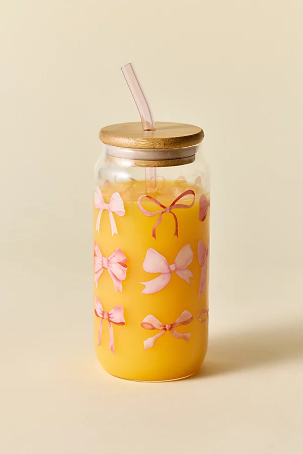 Classic Patterned To-Go Glass Tumbler | Urban Outfitters (US and RoW)