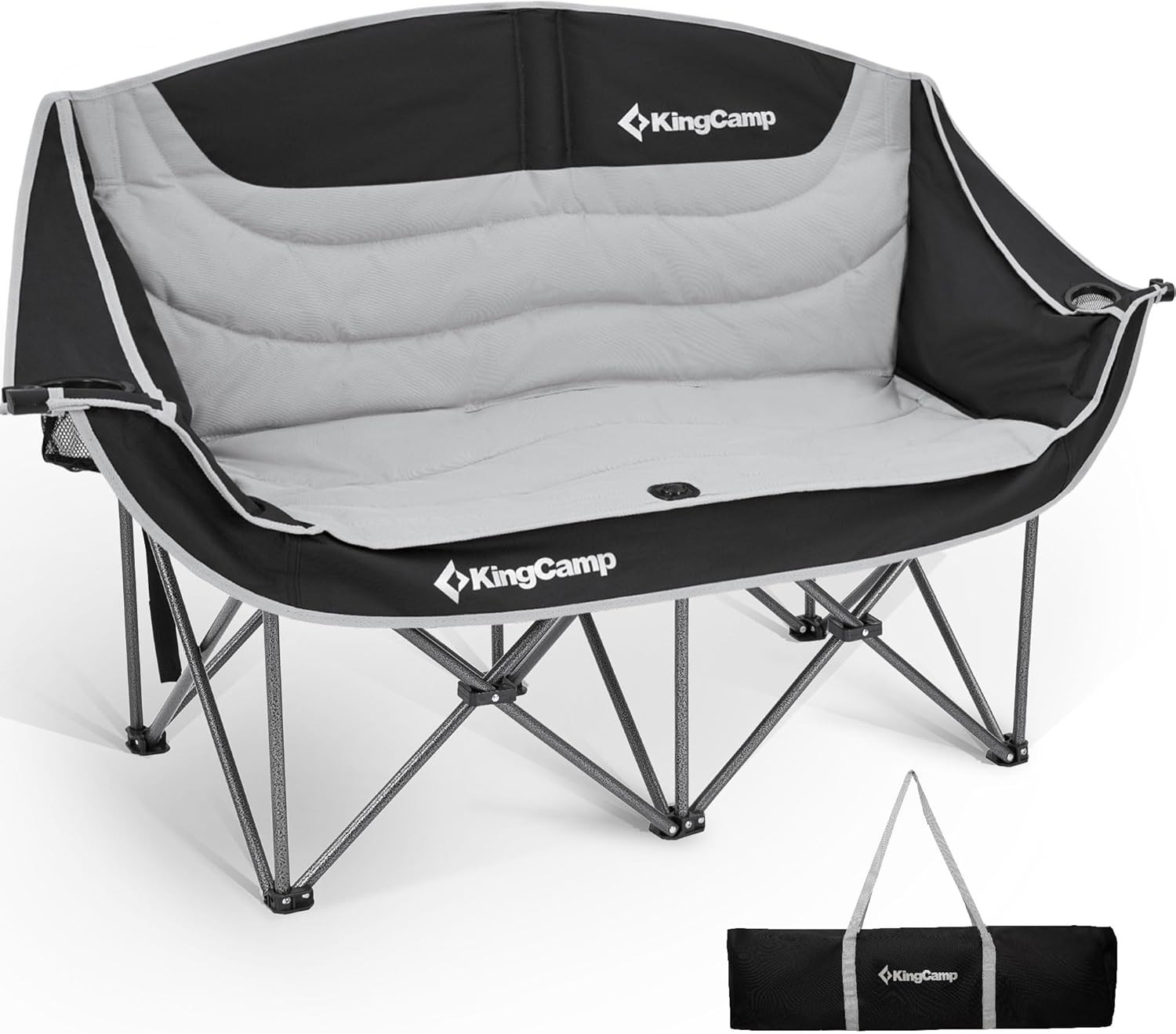 KingCamp Oversized Double Camping Chair, Heavy Duty 880lbs with Padded Seat & Cup Holders, 2 Pers... | Amazon (US)