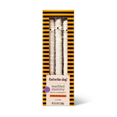 Halloween Marbled Mummy White Chocolaty Dipped Pretzel Rods - 4.8oz - Favorite Day™ | Target