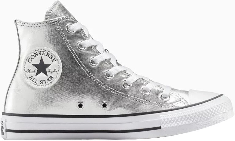 Converse Women's Chuck Taylor All-Star High Top Metallic Canvas Shoes, Size 9.5, Metallic Silver | Great Mother's Day Gift | DICK'S Sporting Goods