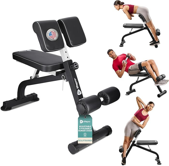 Lifepro SculptTrainer Roman Chair – Hyperextension Bench for Strength Training – Adjustable B... | Amazon (US)