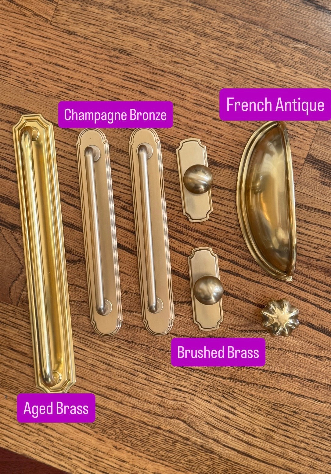 Different colors of gold and brass hardware! Save and splurge hardware. Aged brass champagne, bronze, brushed, brass, and French antique hardware.

#LTKSeasonal #LTKHome #LTKBeauty