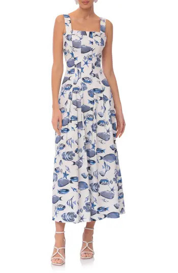 Avec Les Filles Fit and Flare Dress in Blue Marina at Nordstrom Rack, Size 2 | Nordstrom Rack