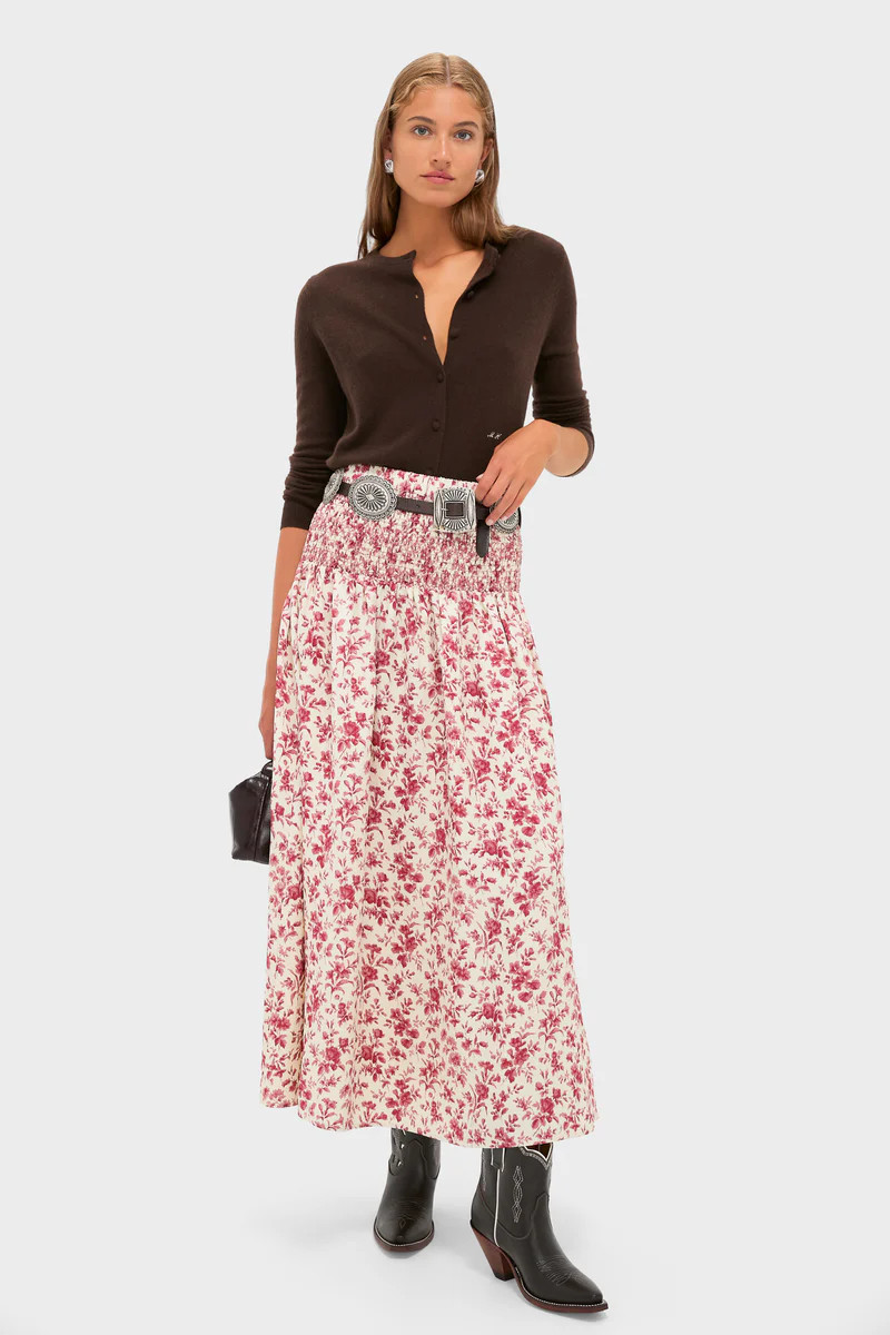 Pomegranate Bloom Smocked Benson Skirt | Tuckernuck (US)