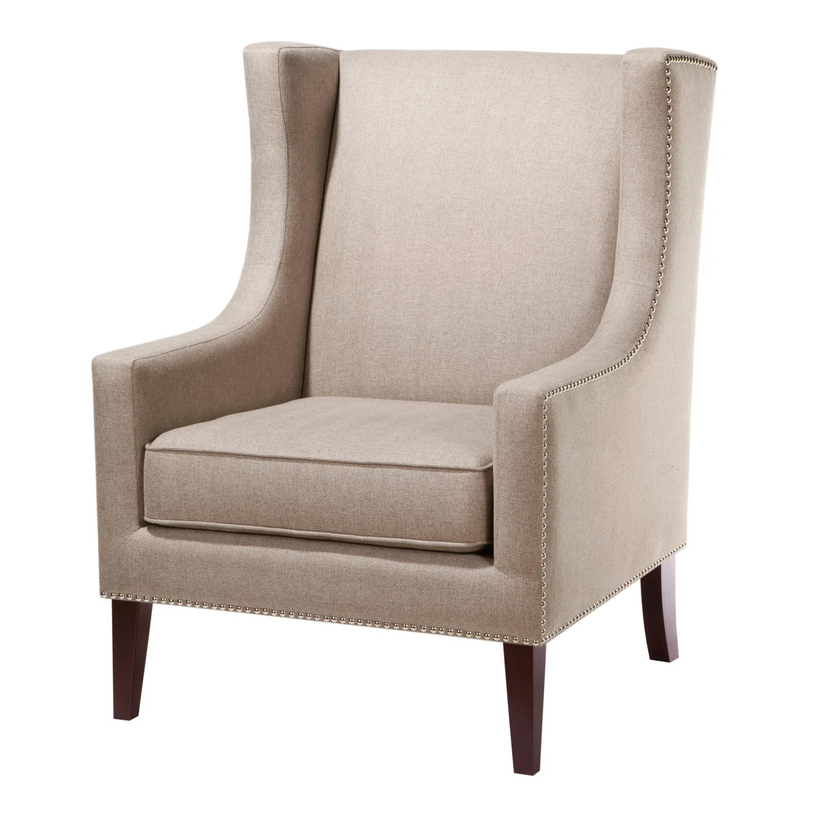 Chagnon Modern Nailhead Wide Wingback Chair | Wayfair North America