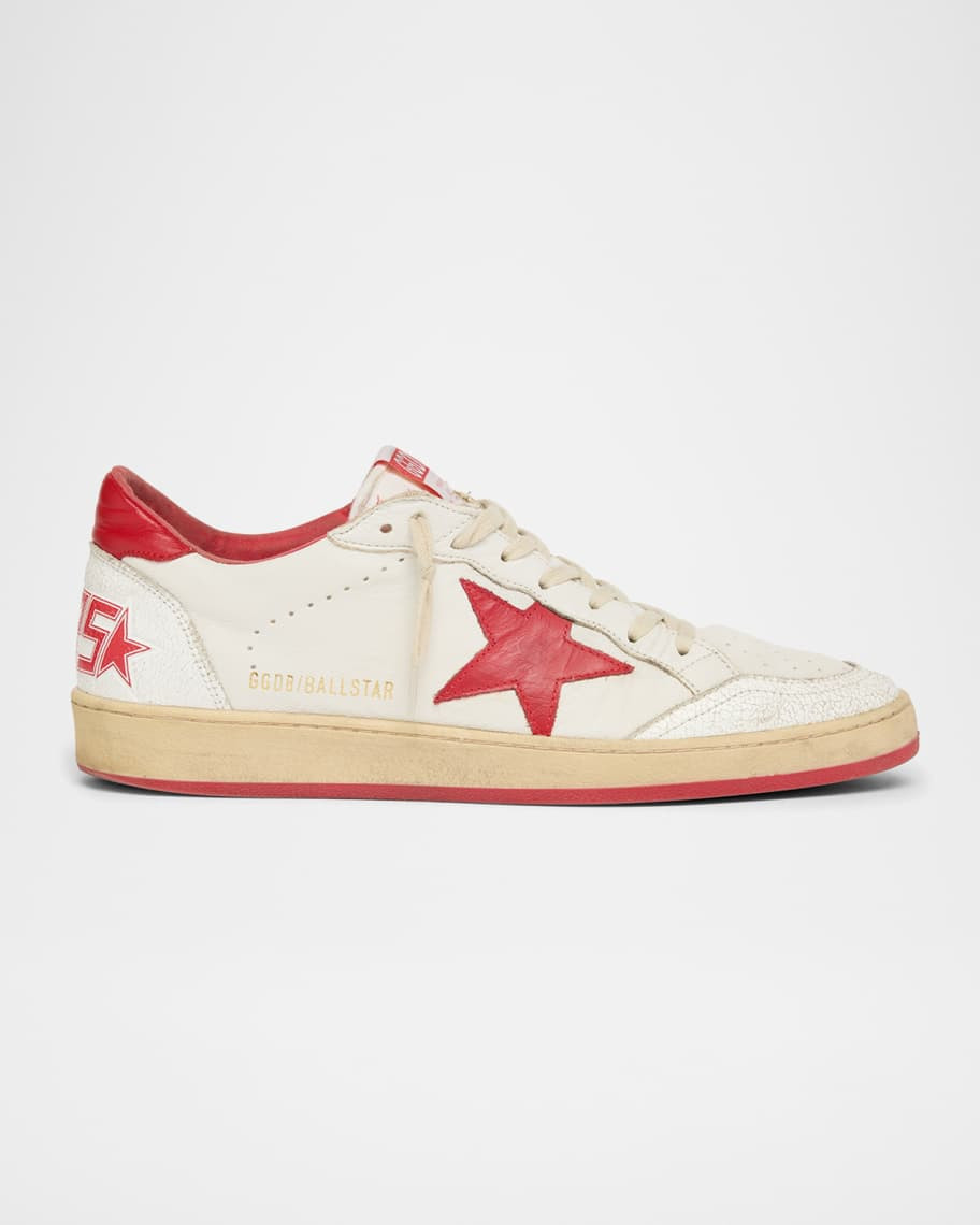 Golden Goose Men's Ball Star Distressed Low-Top Sneakers | Neiman Marcus