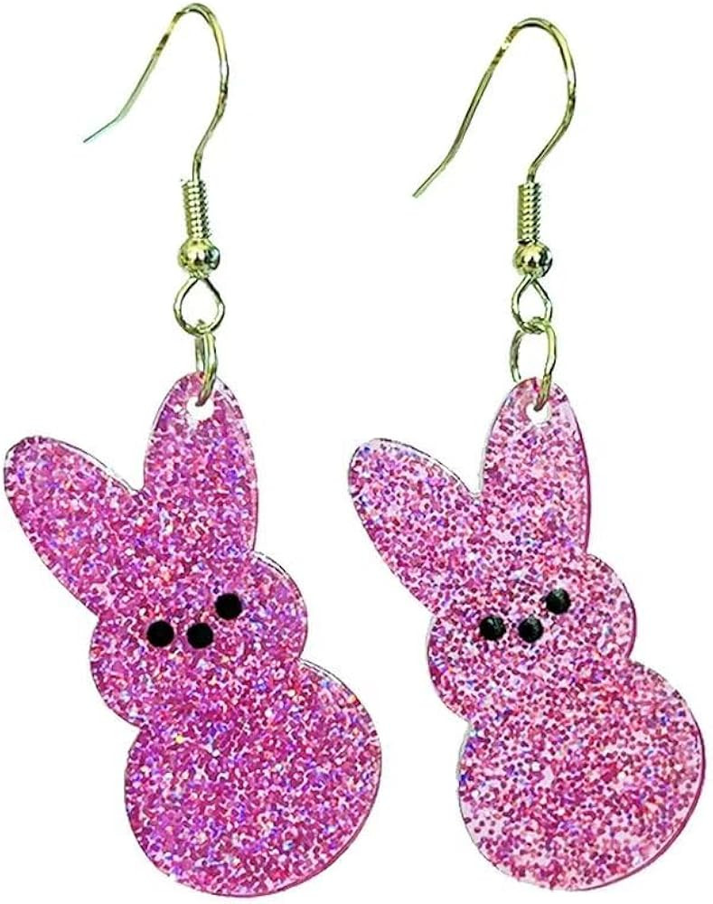 Todu Easter Earrings Cute Bunny Egg Rabbit Drop Colorful Flower Animal Dangle Spring Earrings Hol... | Amazon (US)