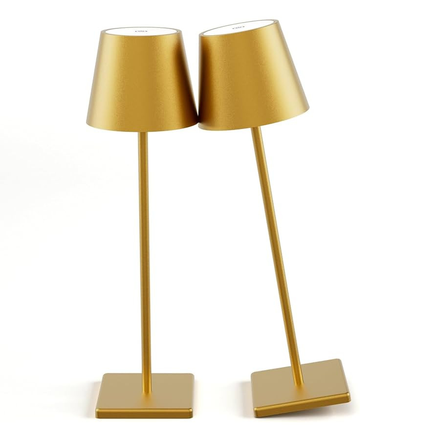 2-Pack LED Cordless Table Lamp 3W 5500mAh Rechargeable Battery Operated Stepless Dimmable Portabl... | Amazon (US)