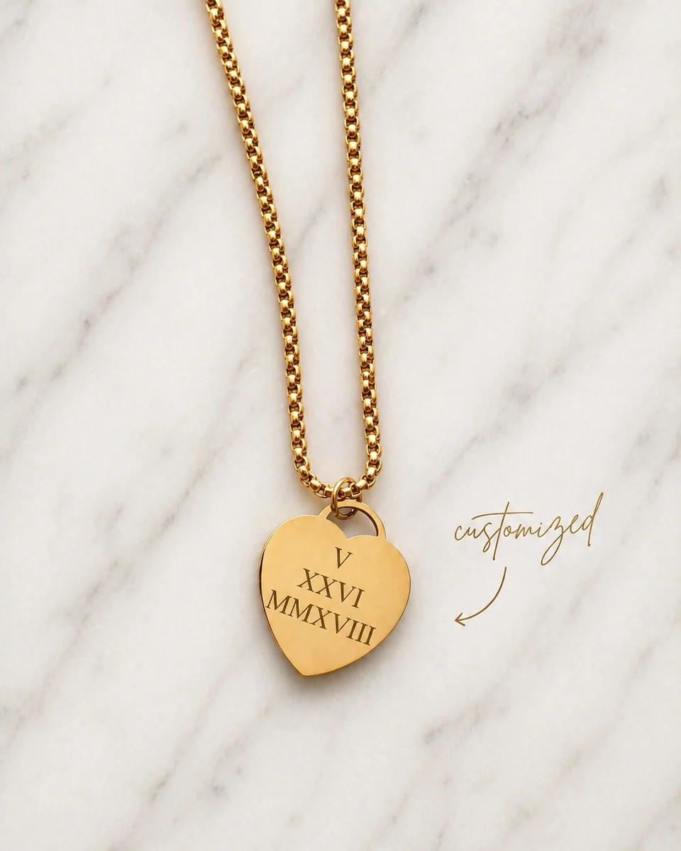 THE FOREVER HEART KEEPSAKE NECKLACE (CUSTOM ENGRAVING, TARNISH-FREE, W | raëliv