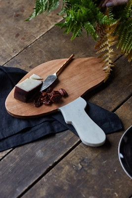 Mushroom Wood + Marble Serving Board | Anthropologie (US)