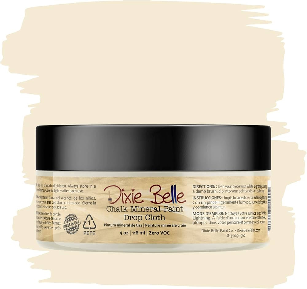 Dixie Belle Paint Company Chalk Finish Furniture Paint | Drop Cloth (4oz) | Matte Linen White Chi... | Amazon (US)