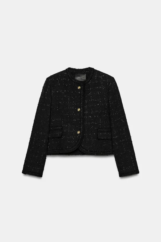 ZARA WOMAN COLLECTION. Jacket made of a cotton blend yarn. Round neckline and long sleeves. Front... | Zara US