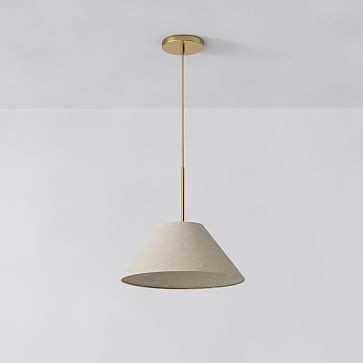 Sculptural Fabric Cone Plug-In Pendant (18"–25") | West Elm (US)