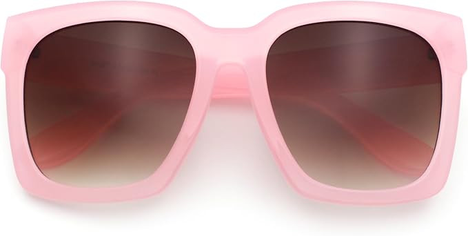 SA106 Womens Boyfriend Style XXL Oversize Horned Rim Thick Plastic Sunglasses | Amazon (US)