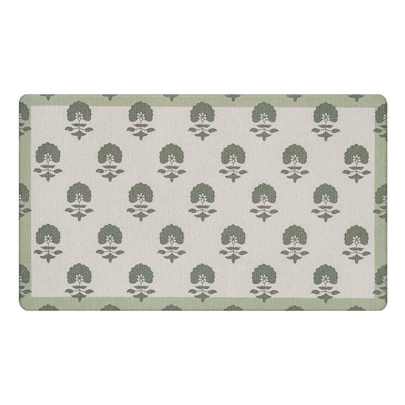 Sage & Ivory Kit Rosette Kitchen Mat, 18x30 | At Home